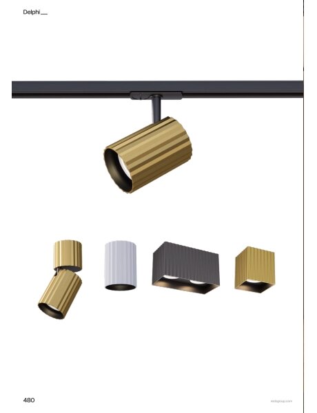 Redo 01-3412 - Spot DELPHI 2xGU10/7W/230V 16,1x8,1 cm negru