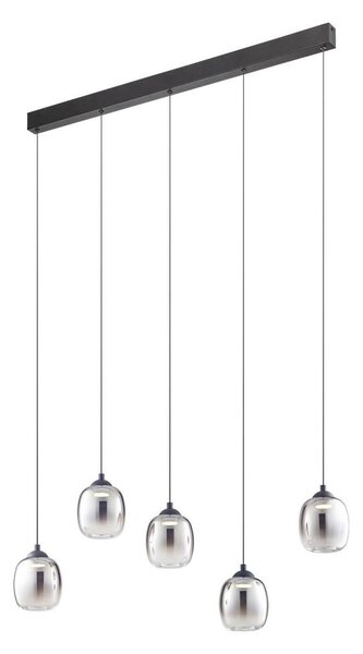 Redo 01-3490 - Lustră LED reglabilă pe cablu KHADI 5xLED/5,2W/230V negru/fumuriu