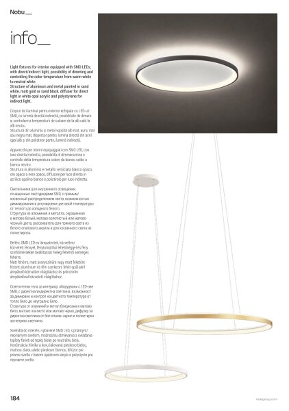 Redo 01-3810 - Plafonieră LED dimabilă NOBU, 80 W, 230 V, aurie
