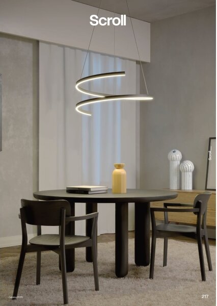 Redo 01-4015 - Lustră LED dimabilă suspendată pe cablu SCROLL LED/38W/230V neagră
