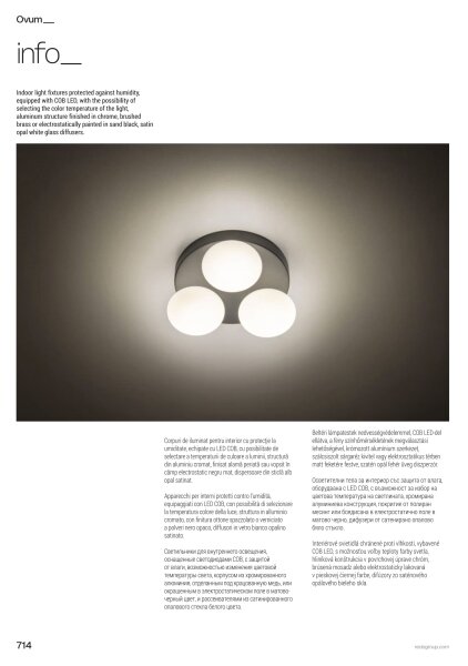 Redo 01-4307 - Plafonieră LED pentru baie OVUM 3xLED/5W/230V IP44 alamă