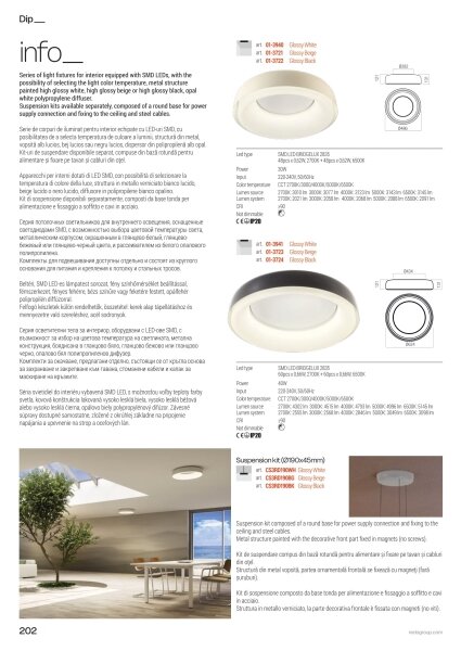 Redo 01-3722 - Plafonieră LED DIP, 30 W / 230 V, 48,6 cm, neagră