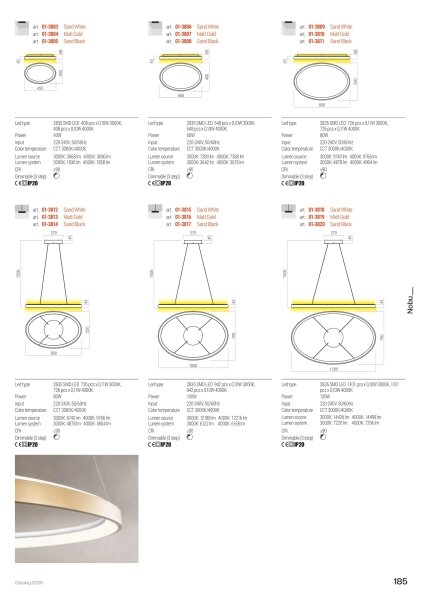 Redo 01-3810 - Plafonieră LED dimabilă NOBU, 80 W, 230 V, aurie