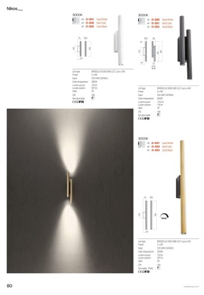 Redo 01-3850 - Aplică LED de perete NIKOS 4xLED/4W/230V 3000K CRI 90 alb