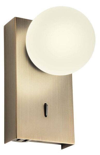 Redo 01-4658 - Aplică de perete LED NORMA LED/5W/230V CRI 90 USB bronz
