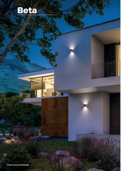 Redo 9080 - Aplica de exterior BETA LED/6W/230V 3000K IP54 maro
