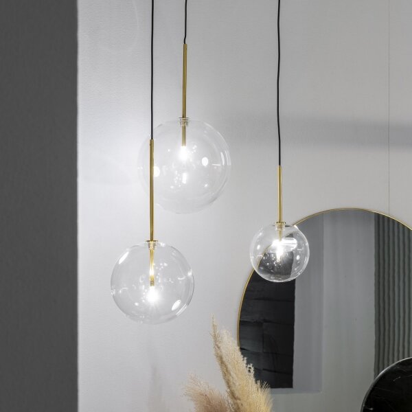 Lustră LED pe cablu Ideal Lux EQUINOXE 1xG4/2W/230V d. 25 cm alamă/transparent