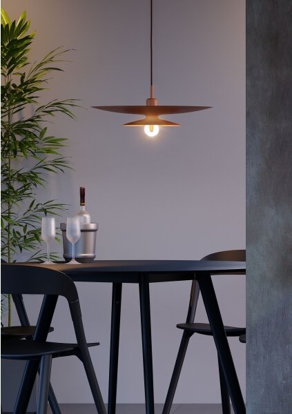 Redo 01-3049 - Lustru suspendat pe cablu GUNNAR 1xE27/42W/230V diam. 50 cm portocaliu