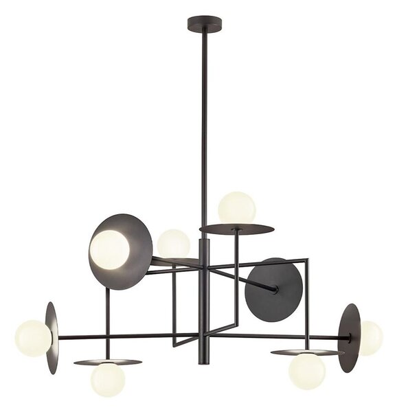 Redo 01-2753 - Lustră PLATO cu tijă 8xG9/10W/230V neagră