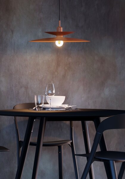 Redo 01-3049 - Lustru suspendat pe cablu GUNNAR 1xE27/42W/230V diam. 50 cm portocaliu