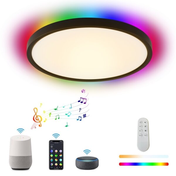 Immax NEO 07166-B40-LED RGBCCT Lampă dimabilă 50W/230V Wi-Fi Tuya negru+DO
