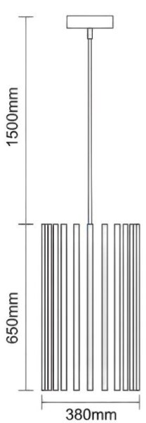 Pendul din lemn masiv pe cablu, 1xE27/60W/230V, diametru 38 cm, frasin/lemn de cauciuc