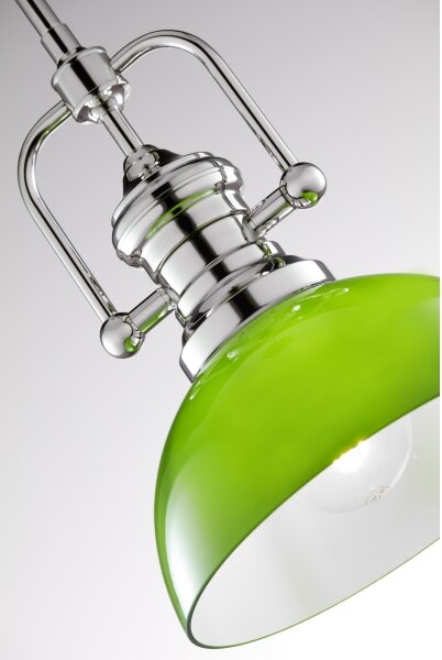 Jupiter 2071 - Lustră pe tijă PLATINO 1xE27/15W/230V verde/crom lucios