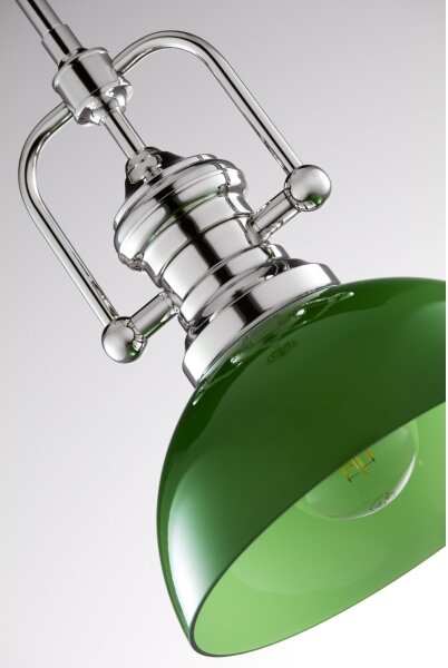 Jupiter 2071 - Lustră pe tijă PLATINO 1xE27/15W/230V verde/crom lucios