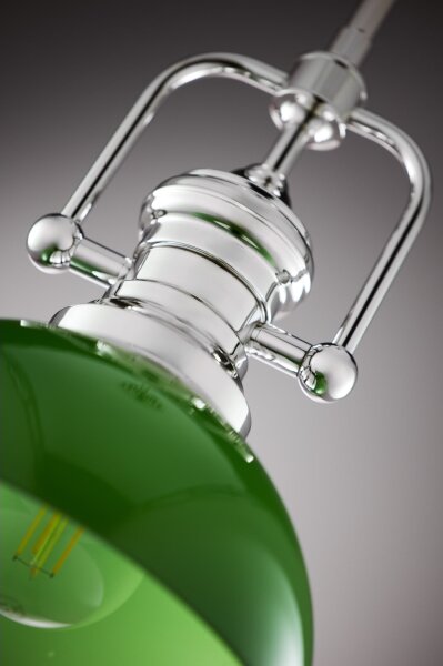 Jupiter 2071 - Lustră pe tijă PLATINO 1xE27/15W/230V verde/crom lucios