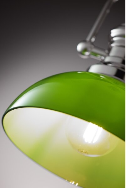 Jupiter 2071 - Lustră pe tijă PLATINO 1xE27/15W/230V verde/crom lucios
