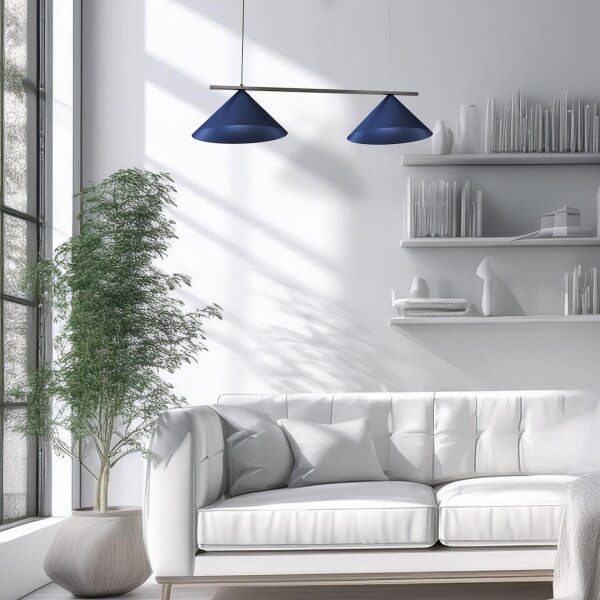 Lustră suspendată pe cablu CAPITAL 2xGX53/15W/230V, albastră