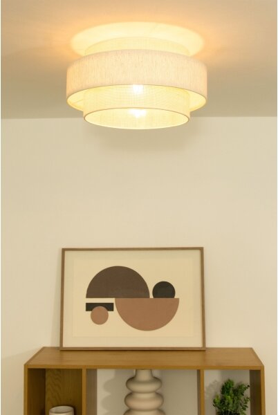 Plafonieră BOHO 1xE27/60W/230V, diametru 40 cm, crem/jută