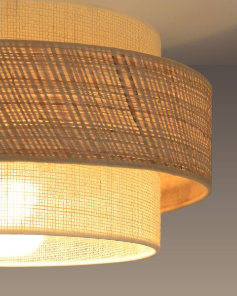 Lustră suspendată pe cablu BOHO 1xE27/60W/230V, diametru 40 cm, iută/crem