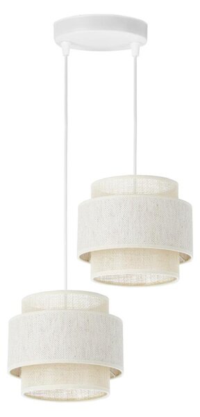 Candelabru pe cablu BOHO 2xE27/60W/230V crem/iută