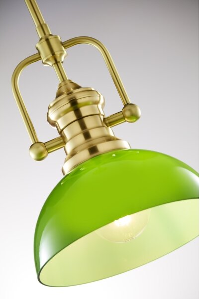 Pendul pe tijă PLATINO Jupiter 2073 1xE27/15W/230V verde/auriu