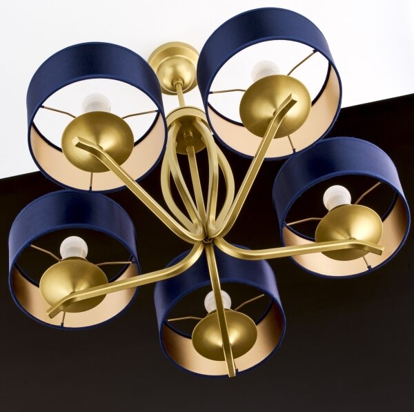 Jupiter 2114 - Candelabru pe tijă KASZMIR 5xE27/15W/230V albastru/auriu