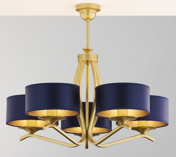 Jupiter 2114 - Candelabru pe tijă KASZMIR 5xE27/15W/230V albastru/auriu