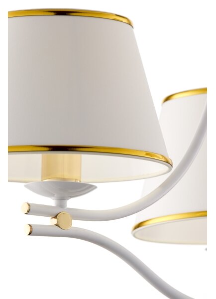 Jupiter 2085 - Candelabru pe lanț SAMBA 3xE27/15W/230V alb/auriu