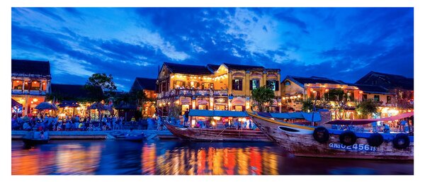 Tablou - Orașul de noapte Hoi An, Vietnam (120x50 cm)