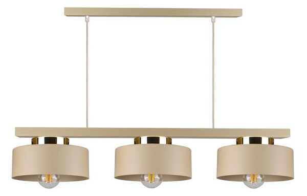 Candelabru suspendat pe cablu IGNIA 3xE27/60W/230V bej/auriu