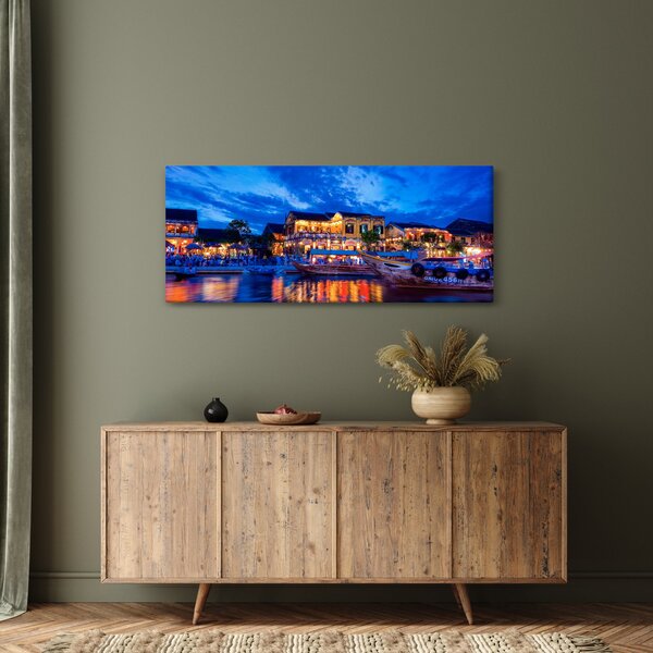 Tablou - Orașul de noapte Hoi An, Vietnam (120x50 cm)