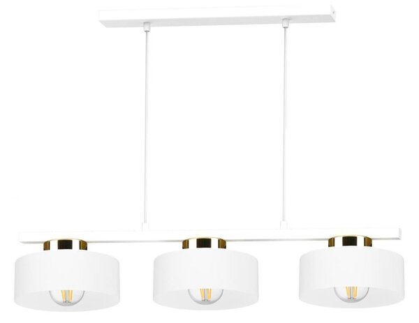Lustră pe cablu IGNIA 3xE27/60W/230V alb/auriu
