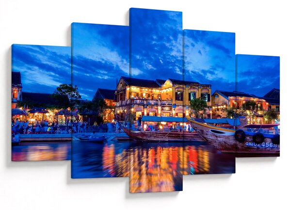 Tablou - Orașul de noapte Hoi An, Vietnam (150x105 cm)