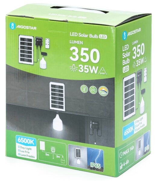 Aigostar - Lustră solară LED/35W/12V 3000 mAh 6500K diam. 10 cm