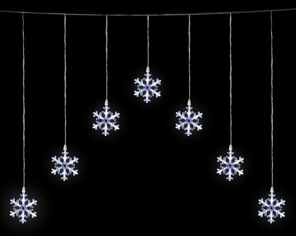 Aigostar - Ghirlandă LED pentru exterior 84 LED, 8 funcții, 1,2 x 1 m, IP44, alb rece, cu fulgi de zăpadă