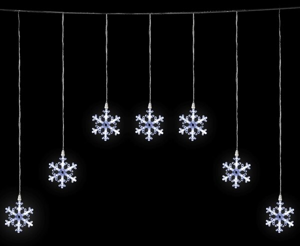 Aigostar - Ghirlandă LED pentru exterior, 84 LED, 230V, 1,2 x 1 m, IP44, alb rece, cu decorațiuni în formă de fulgi