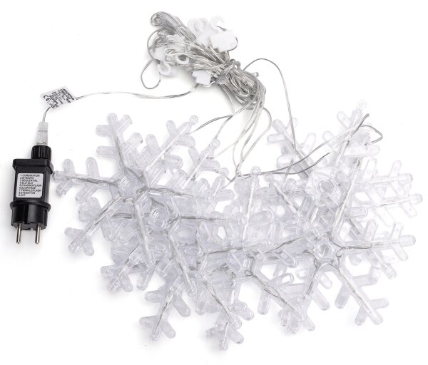 Aigostar - Ghirlandă LED pentru exterior, 84 LED, 230 V, 1,2 x 1 m, IP44, alb cald, fulgi de zăpadă