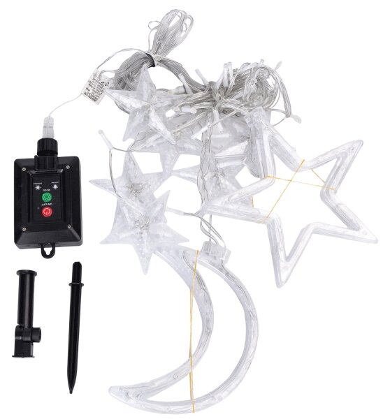 Aigostar - Ghirlandă solară LED de Crăciun, 120 LED, 8 moduri, 3 x 0,6 m, 500 mAh, IP65, alb cald