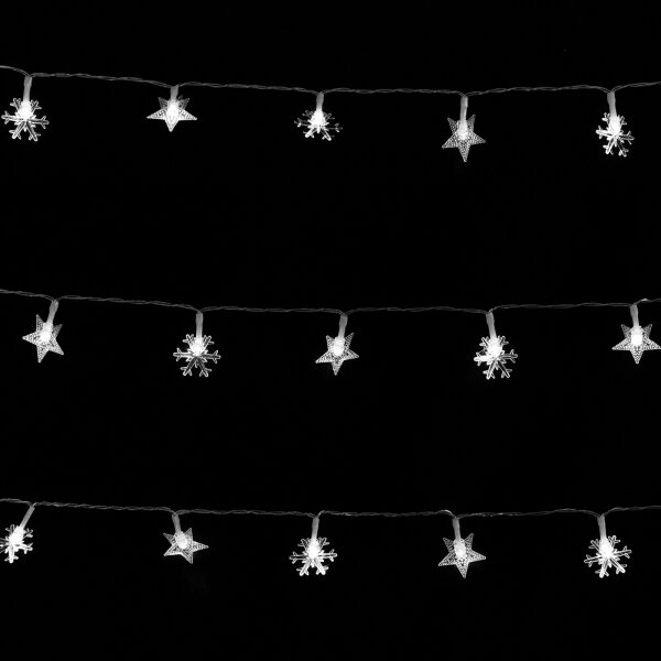 Aigostar - Lanț luminos LED pentru exterior, 100 LED, 8 funcții, 3x AA, 10 m, IP44, alb rece