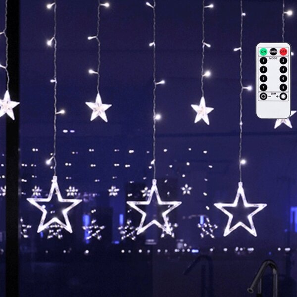 Aigostar - Șir de lumini LED pentru exterior, de Crăciun, 120xLED/6W/230V/8 funcții, 3x0,6m, IP44, alb rece + telecomandă