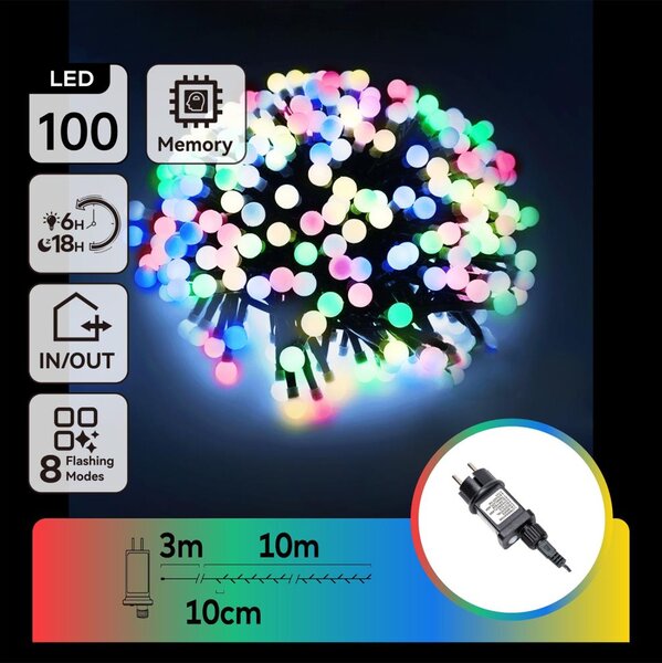 Aigostar - Ghirlandă LED RGBY decorativă de exterior 100xLED/3,6W/230V/8 funcții 10m IP44
