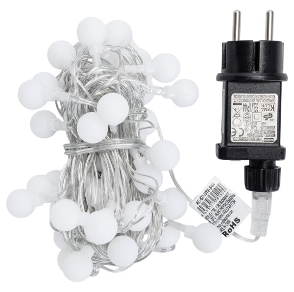 Aigostar - Ghirlandă LED Ven. decorativă, 50 LED, 3,6 W, 230 V, 8 funcții, 5 m, IP44, alb rece
