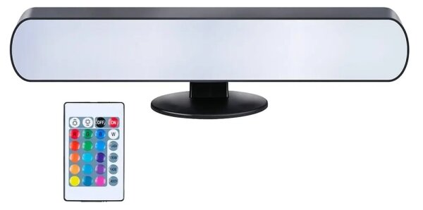 Grundig - Lampă de birou LED RGBW dimabilă, 0,7 W / 5 V, neagră, cu telecomandă