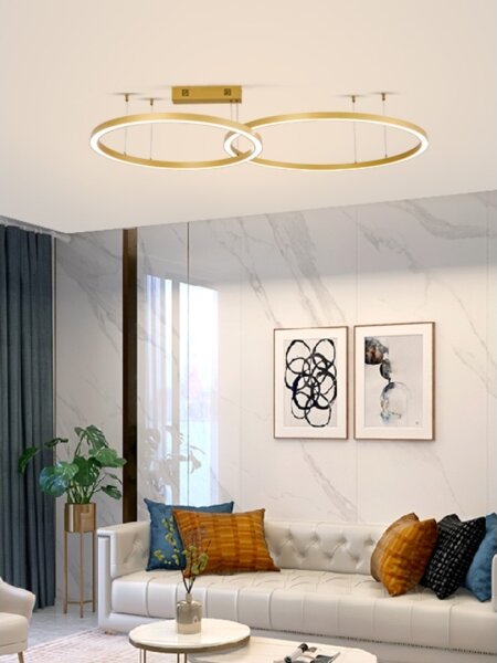 Lustră LED dimabilă Immax NEO 07218L FINO 93W/230V 60/80 cm auriu Tuya + telecomandă