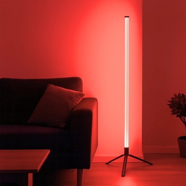 Grundig - Lampă de podea LED RGBW dimabilă LED/10W/5V neagră + telecomandă