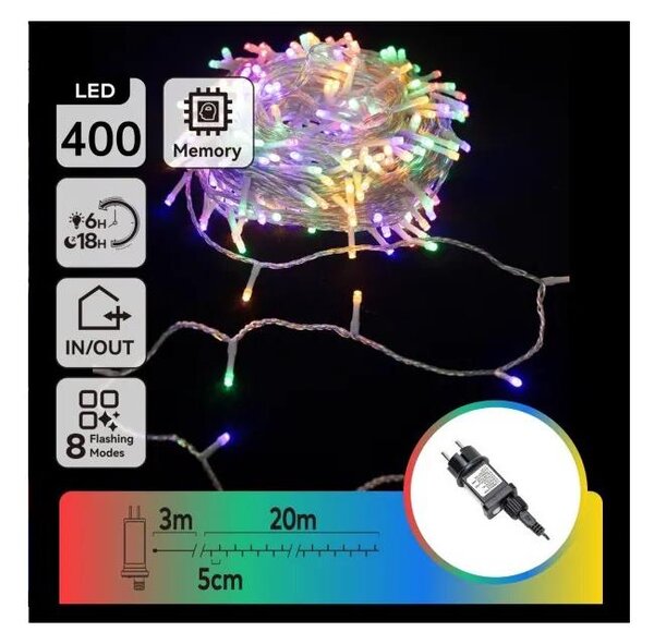 Aigostar - Ghirlandă luminoasă de Crăciun LED RGBY pentru exterior 400xLED/6W/230V 20m IP44