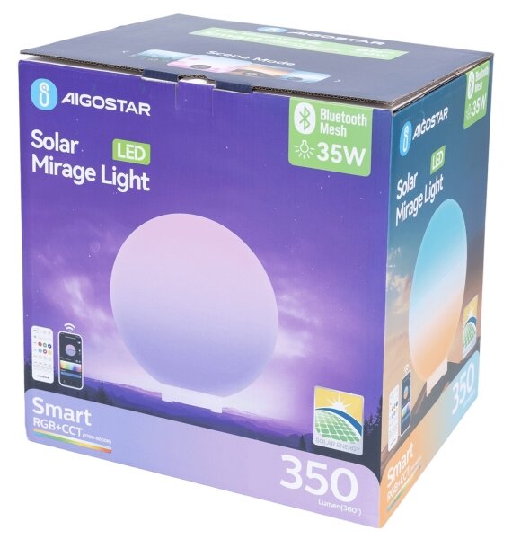 Aigostar-LED Lampă LED RGB dimabilă de exterior MESH, 35W/3,7V, 4000mAh, 2700-6500K, IP65, diam. 50 cm