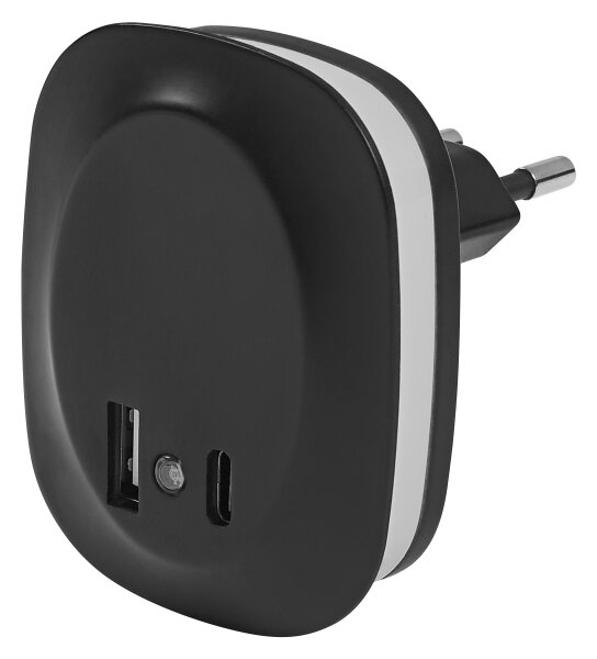 Osram- Lampă de veghe LED pentru priză cu senzor și port USB LUNETTA LED/12,5W/230V