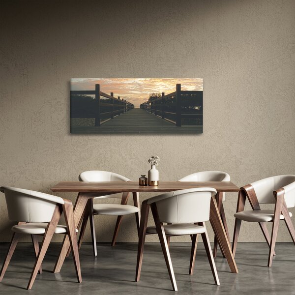 Tablou - Ponton de lemn, lac (120x50 cm)