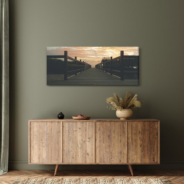 Tablou - Ponton de lemn, lac (120x50 cm)